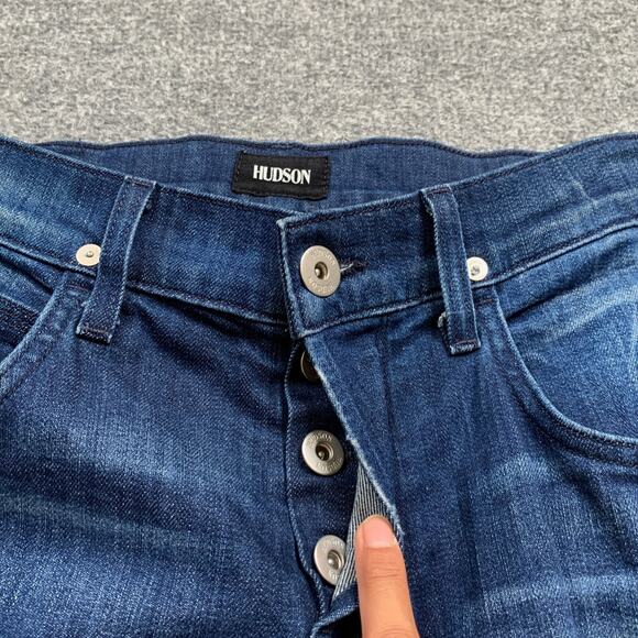 Hudson Jeans Mens 30 Blake SLIM Straight Distressed 5 Pocket Whiskered Denim - Picture 3 of 12